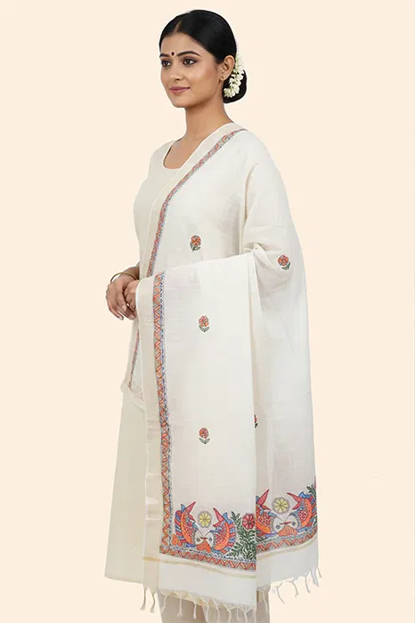 Madhubani Hand Painted Dupatta