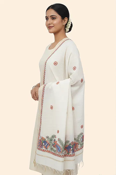 Madhubani Hand Painted Dupatta