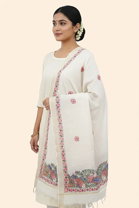 Madhubani Hand Painted Dupatta