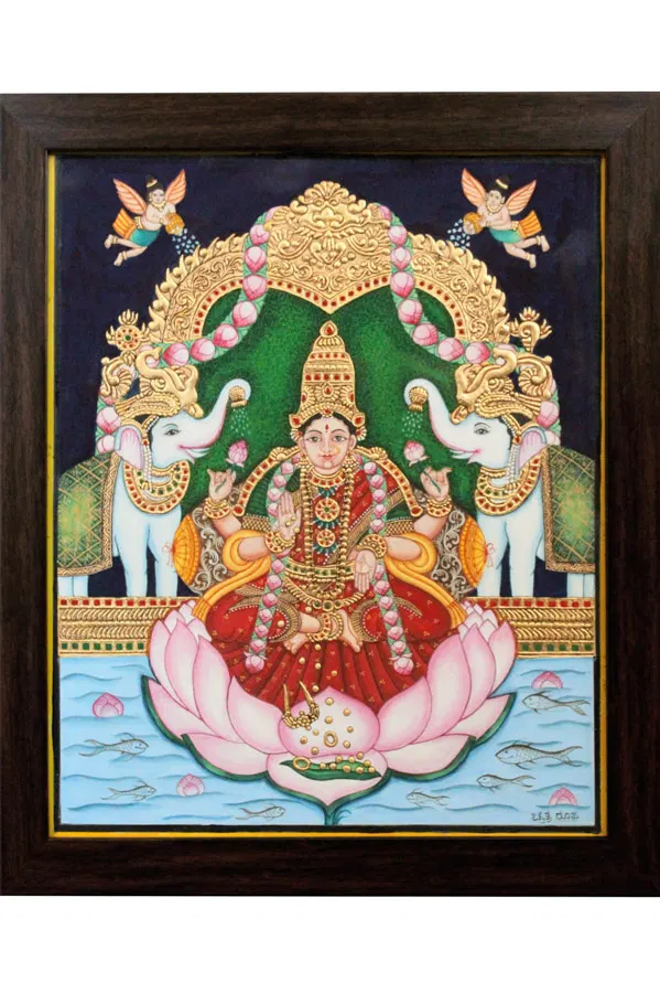 Lakshmi Mysore Painting -22KT Gold Leaf (14*17) Inches