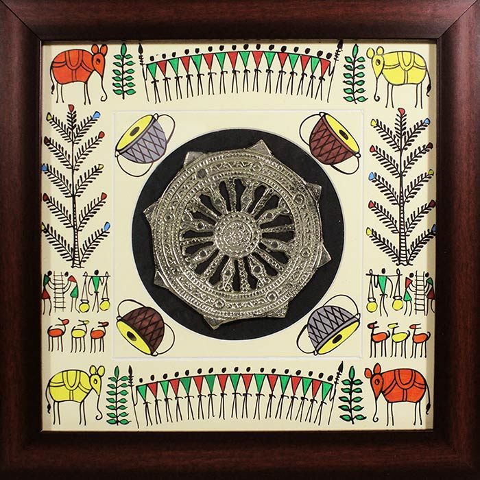 Odisha Brass & Bell Metal (Dhokra) Konark Wheel (11x11 Inches)