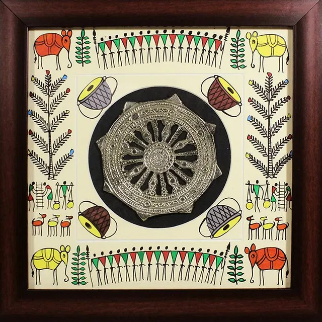 Odisha Brass & Bell Metal (Dhokra) Konark Wheel (11x11 Inches)