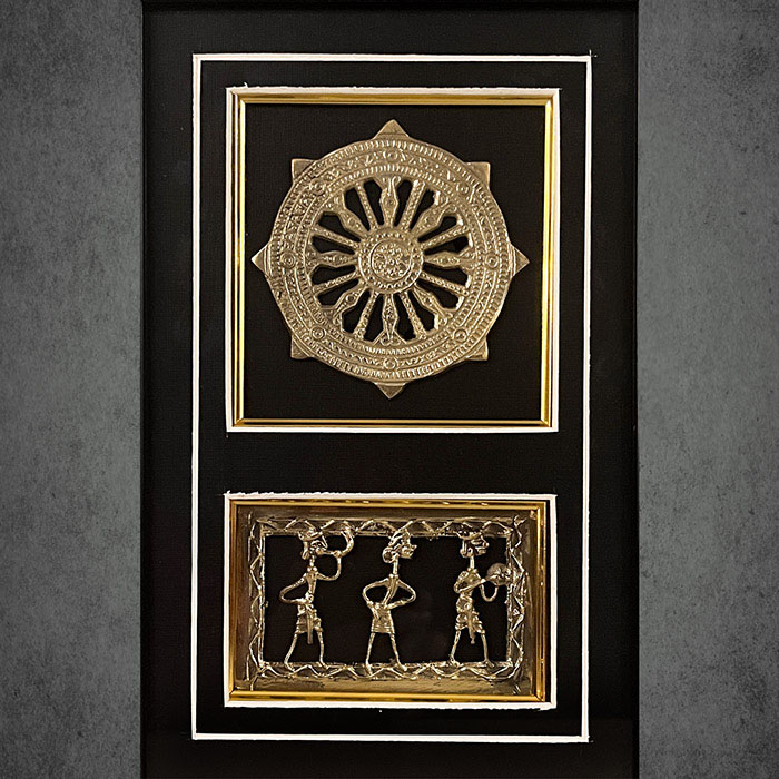 Odisha Brass & Bell Metal (Dhokra) Konark Wheel (11x15 Inches)