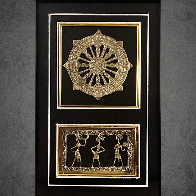 Odisha Brass & Bell Metal (Dhokra) Konark Wheel (11x15 Inches)