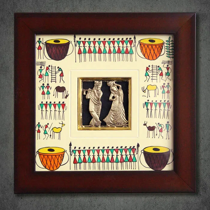Odisha Brass & Bell Metal (Dhokra) Radha Krishna (10x10 Inches)