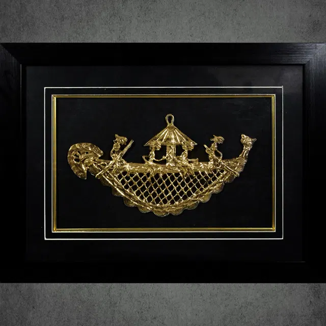 Odisha Brass & Bell Metal (Dhokra) Swan Boat (17x13 Inches)