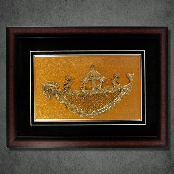 Odisha Brass & Bell Metal (Dhokra) Swan Boat (17x13 Inches)