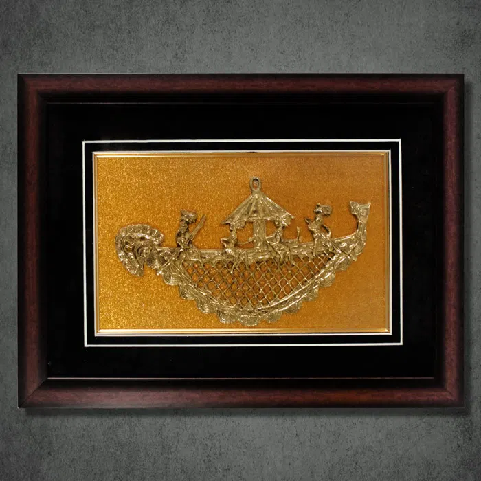 Odisha Brass & Bell Metal (Dhokra) Swan Boat (17x13 Inches)