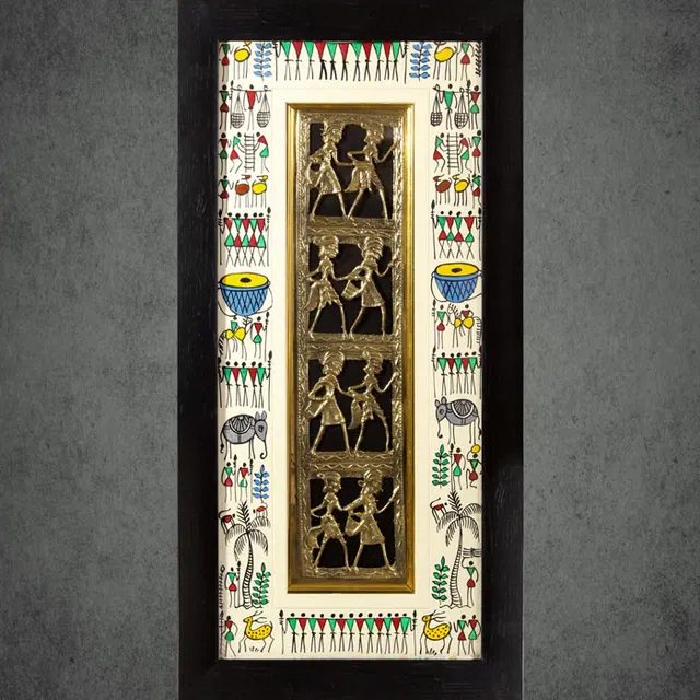 Odisha Brass & Bell Metal (Dhokra) Tribal Couple (10x20 Inches)
