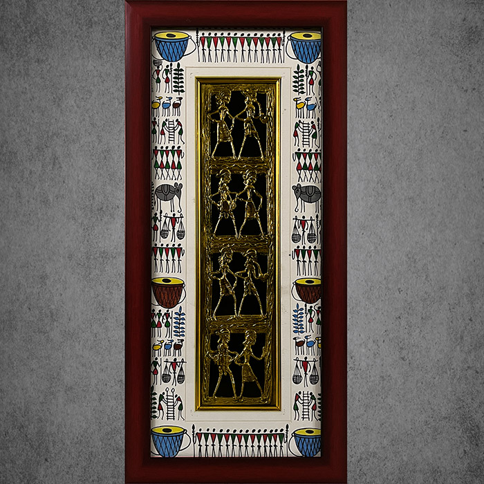 Odisha Brass & Bell Metal (Dhokra) Tribal Couple (10x20 Inches)