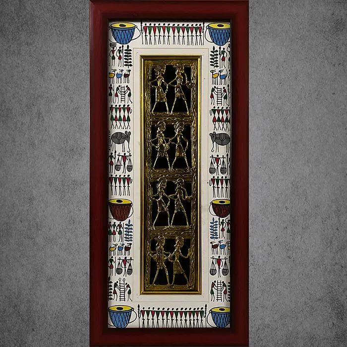 Odisha Brass & Bell Metal (Dhokra) Tribal Couple (10x20 Inches)