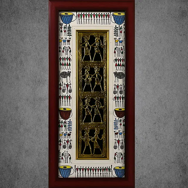 Odisha Brass & Bell Metal (Dhokra) Tribal Couple (10x20 Inches)