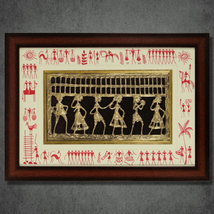 Odisha Brass & Bell Metal (Dhokra) Tribal Dance (17x12 Inches)
