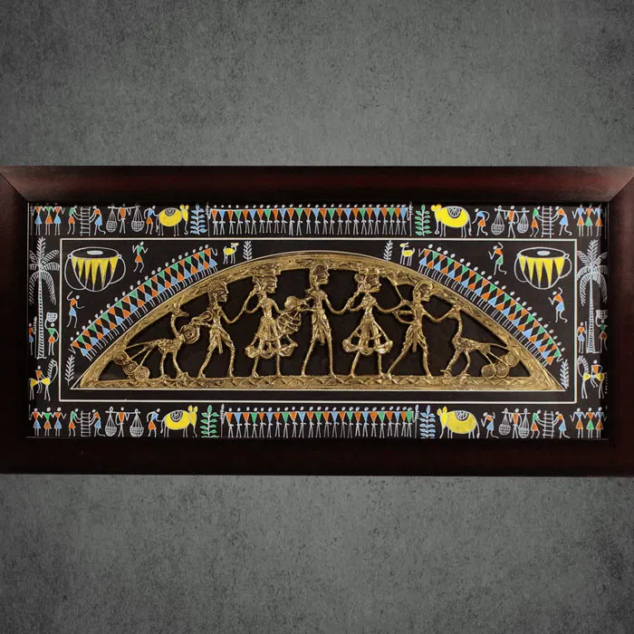 Odisha Brass & Bell Metal (Dhokra) Tribal Couple (21x10 Inches)