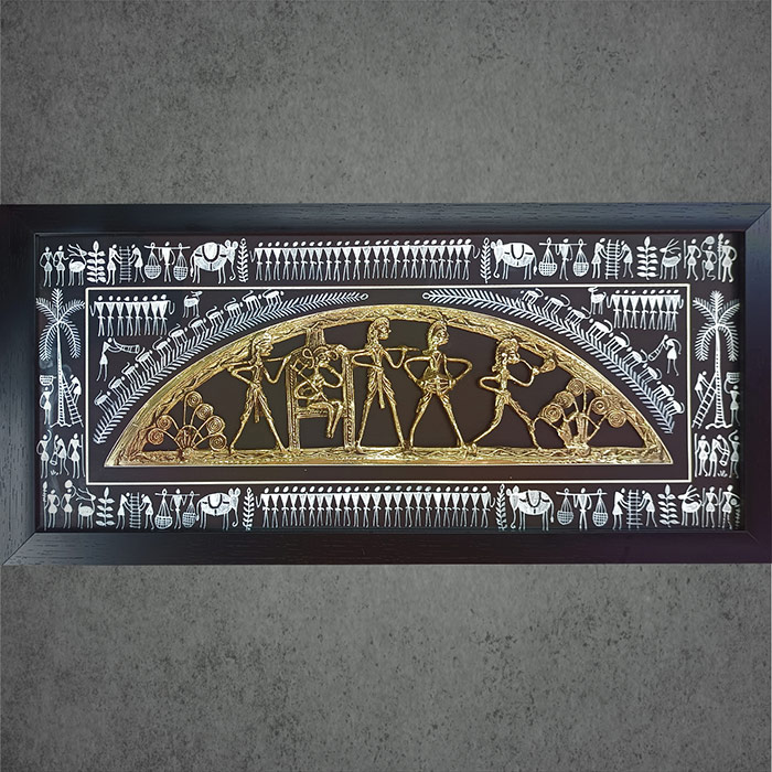 Odisha Brass & Bell Metal (Dhokra) Tribal Dance (21×10 Inches)