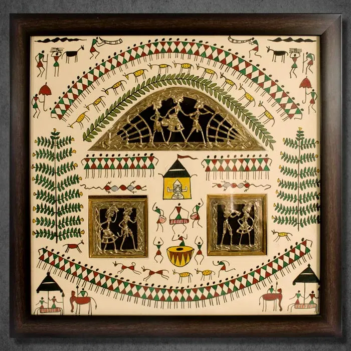 Odisha Brass & Bell Metal (Dhokra) Tribal Life (17x16 Inches)