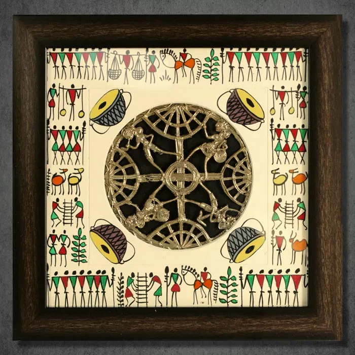 Odisha Brass & Bell Metal (Dhokra) Tribal Work Circle (11x11 Inches)