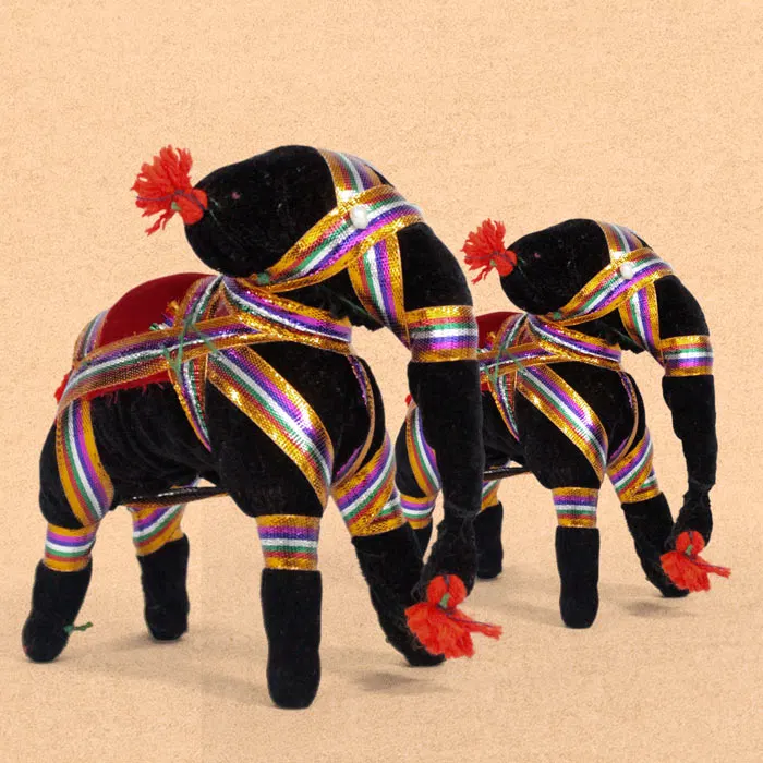 Rajasthan Khatputli Puppet - Elephant Pair (6 Inches)