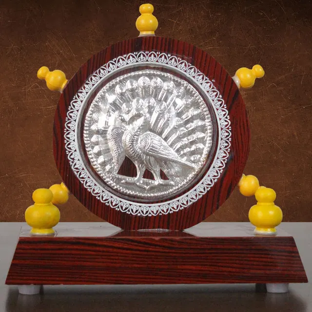 Thanjavur Art Plate Peacock (Memento) - 3.5 Inch Dia
