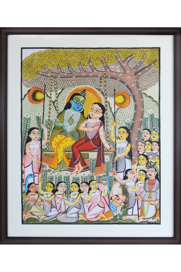 Bengal Patachitra - Radha Krishna (27*33 Inches)