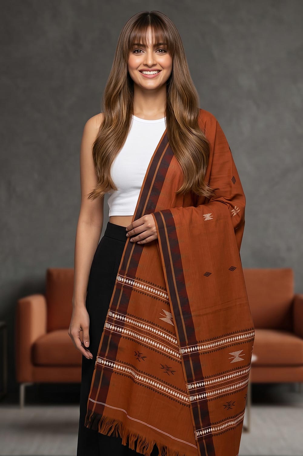 Organic Dyed Kotpad Pure Hand Spun Cotton Dupatta