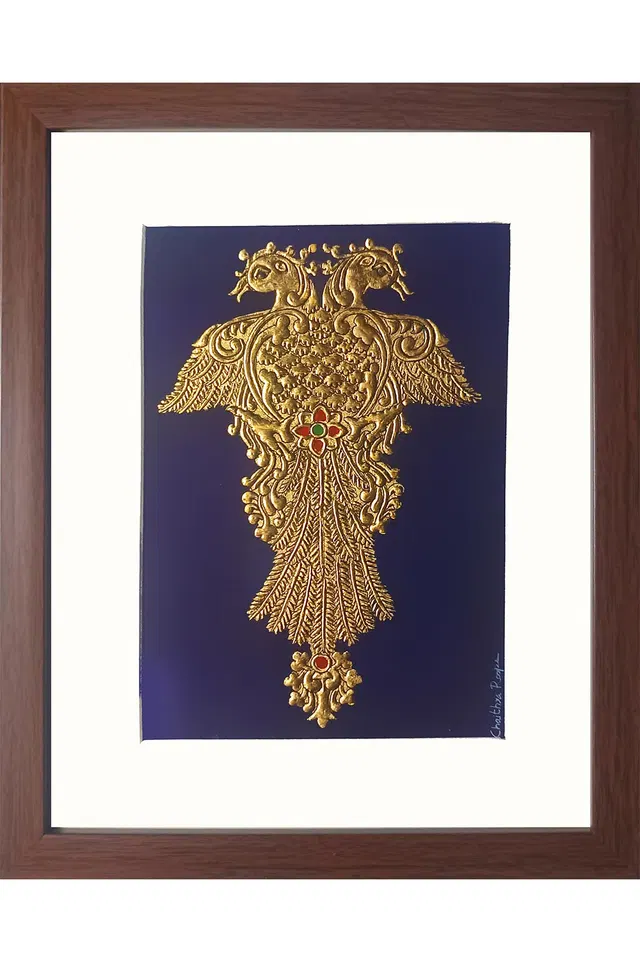 Mysore Painting Gandaberunda - 22KT Gold Leaf (10*12) Inches