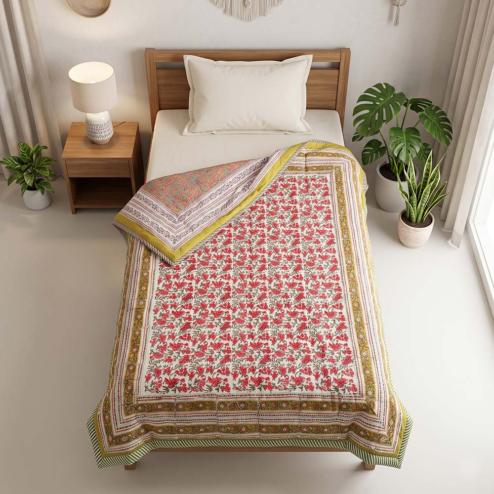 Sanganeri Hand Block Printed Comforter (5x7.5Ft)