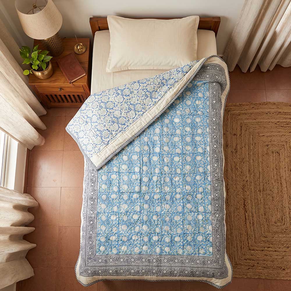 Sanganeri Hand Block Printed Comforter (5x7.5Ft)