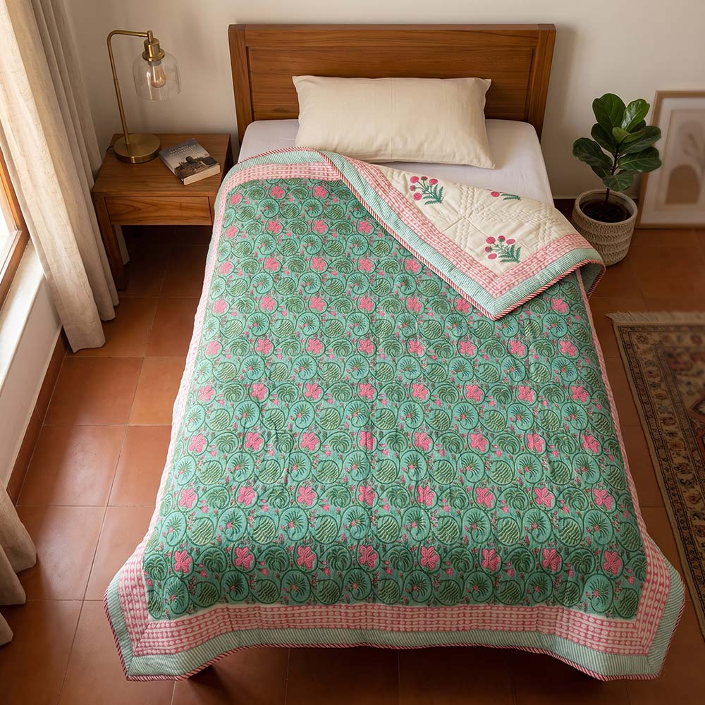 Sanganeri Hand Block Printed Comforter (5x7.5Ft)