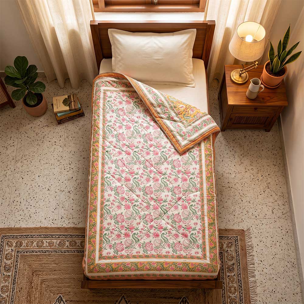 Sanganeri Hand Block Printed Comforter (5x7.5Ft)