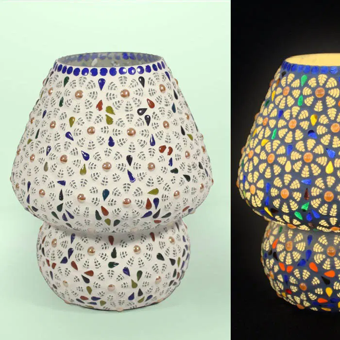 Firozabad Glass Craft Table Lamp (9 Inches)