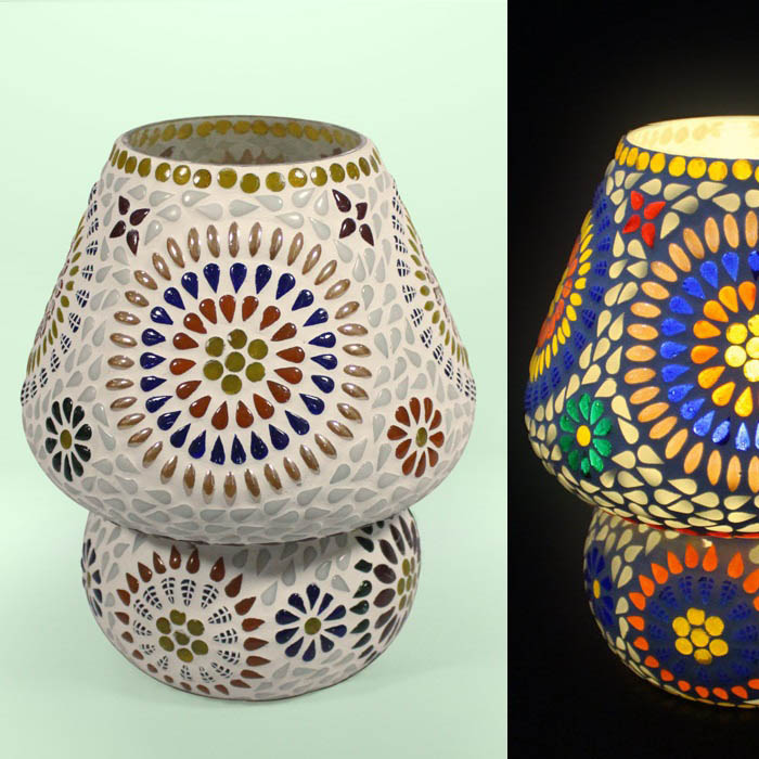 Firozabad Glass Craft Table Lamp (9 Inches)