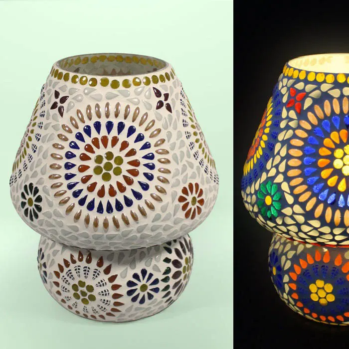Firozabad Glass Craft Table Lamp (9 Inches)
