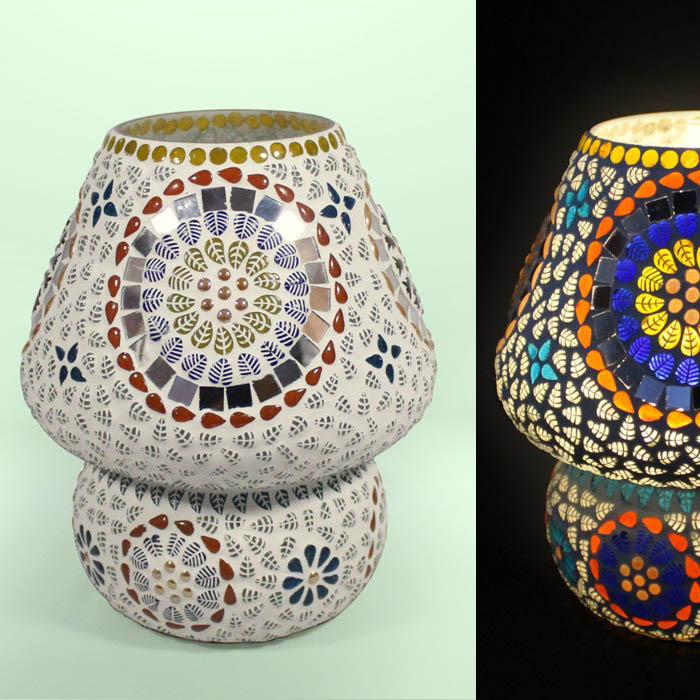Firozabad Glass Craft Table Lamp (9 Inches)