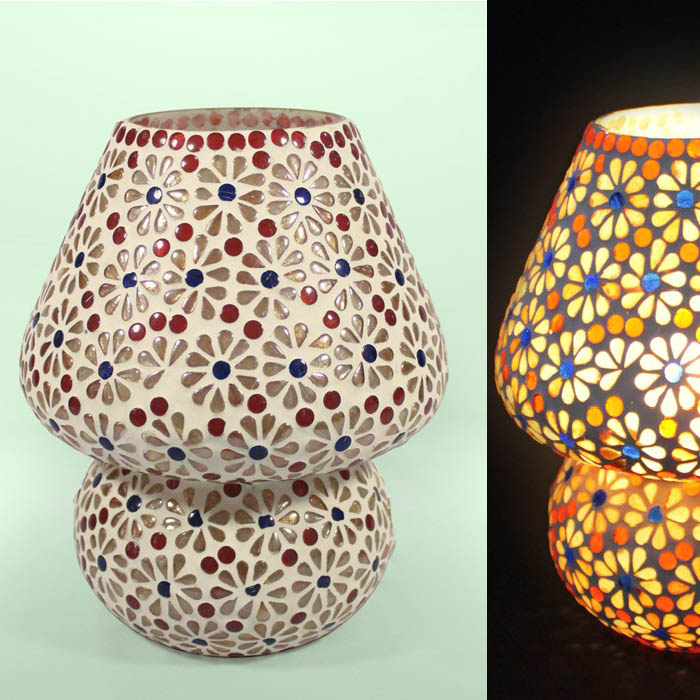 Firozabad Glass Craft Table Lamp (9 Inches)