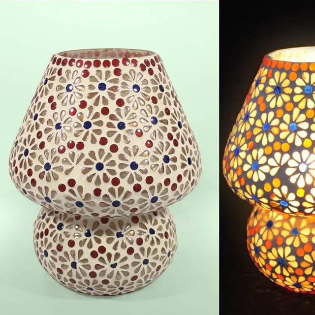 Firozabad Glass Craft Table Lamp (9 Inches)