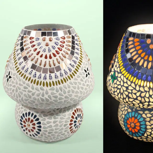 Firozabad Glass Craft Table Lamp (9 Inches)