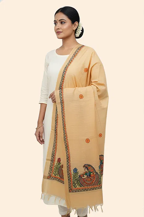 Madhubani Hand Painted Dupatta