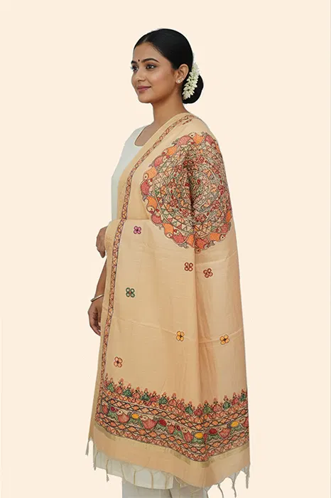 Madhubani Hand Painted Dupatta