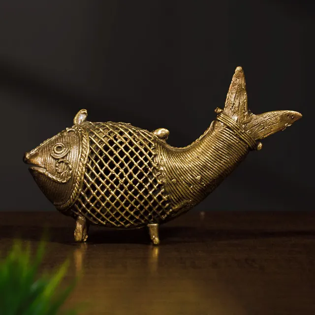 Odisha Brass & Bell Metal (Dhokra) Fish (6.2 Inches)