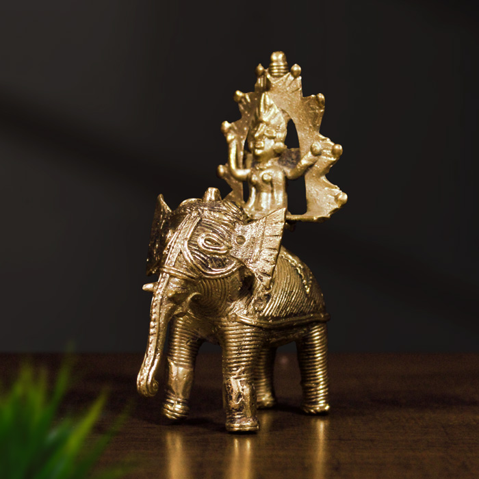 Odisha Brass & Bell Metal (Dhokra) Gaja Gowri (4.3 Inches)