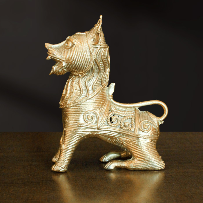Odisha Brass & Bell Metal (Dhokra) Lion (6.2 Inches)