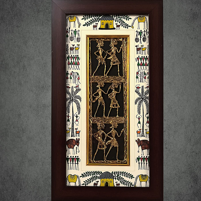 Odisha Brass & Bell Metal (Dhokra) Tribal Couple (9x16 Inches)