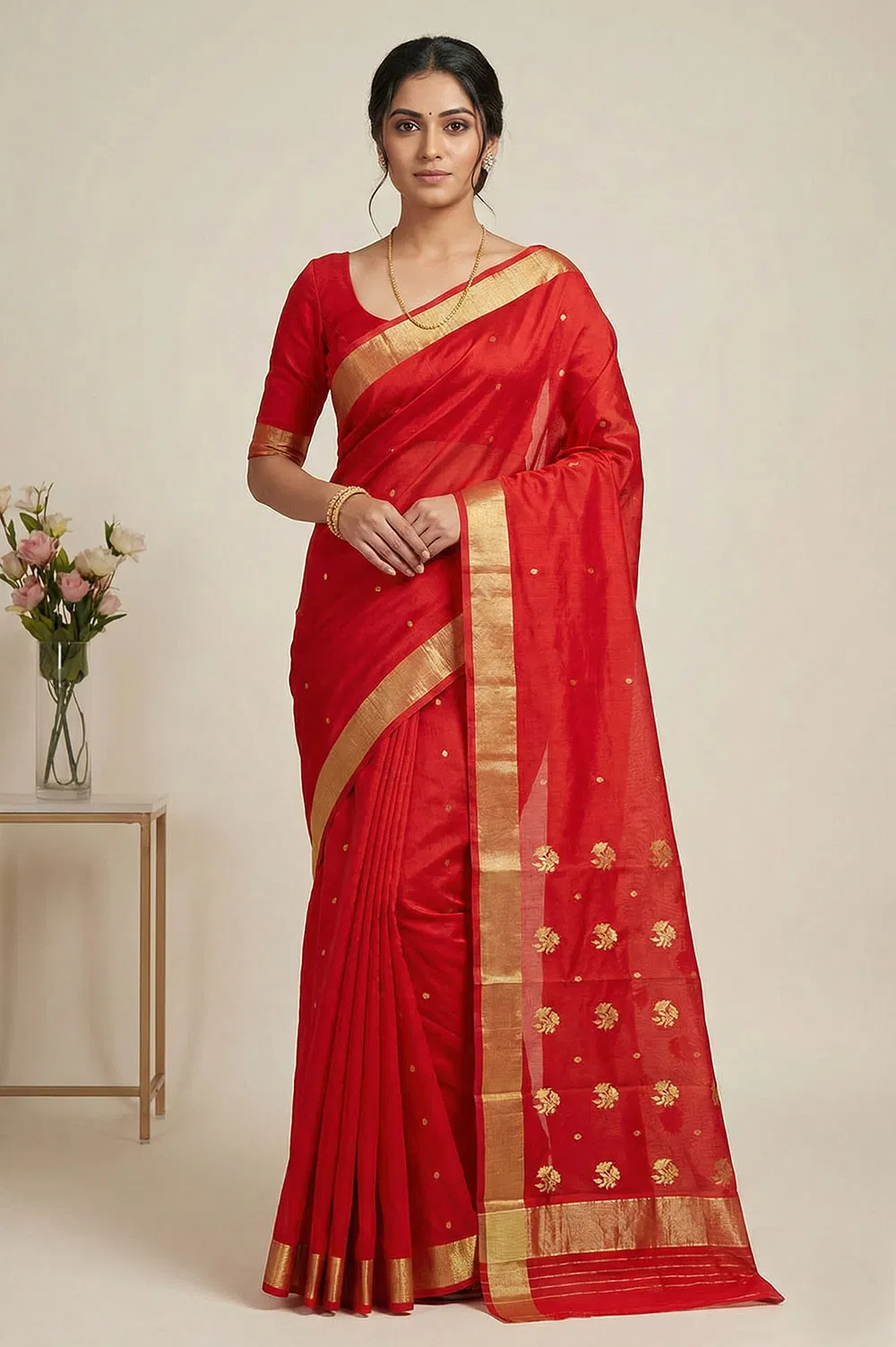 Chanderi Handloom Cotton-Silk Saree