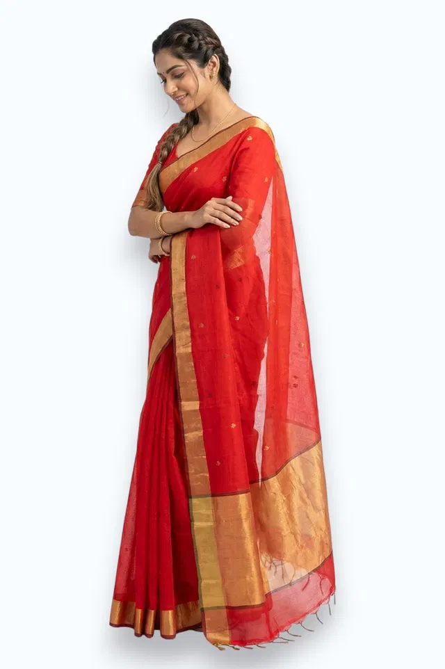Chanderi Handloom Cotton-Silk Saree
