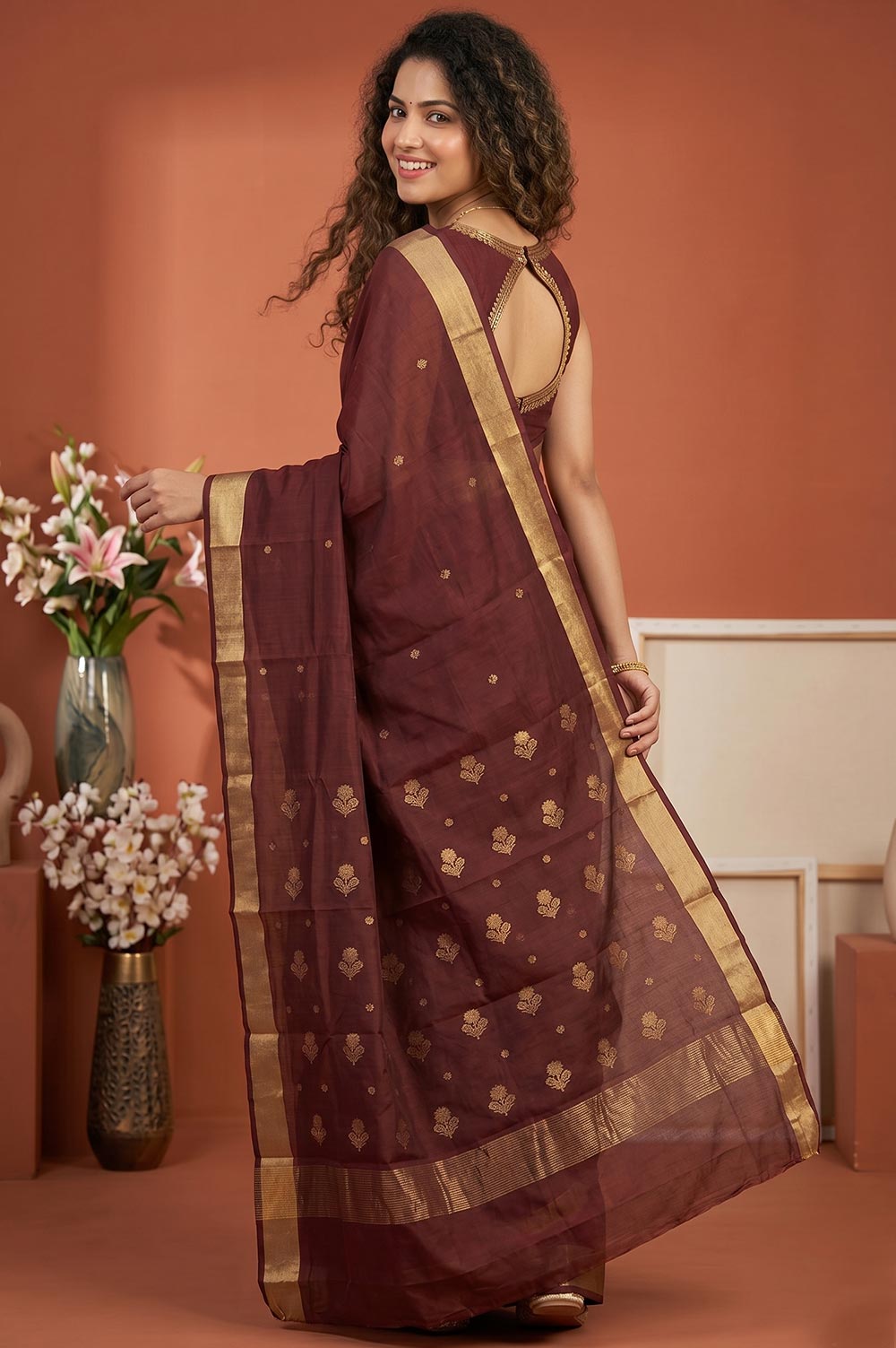Chanderi Handloom Cotton-Silk Saree
