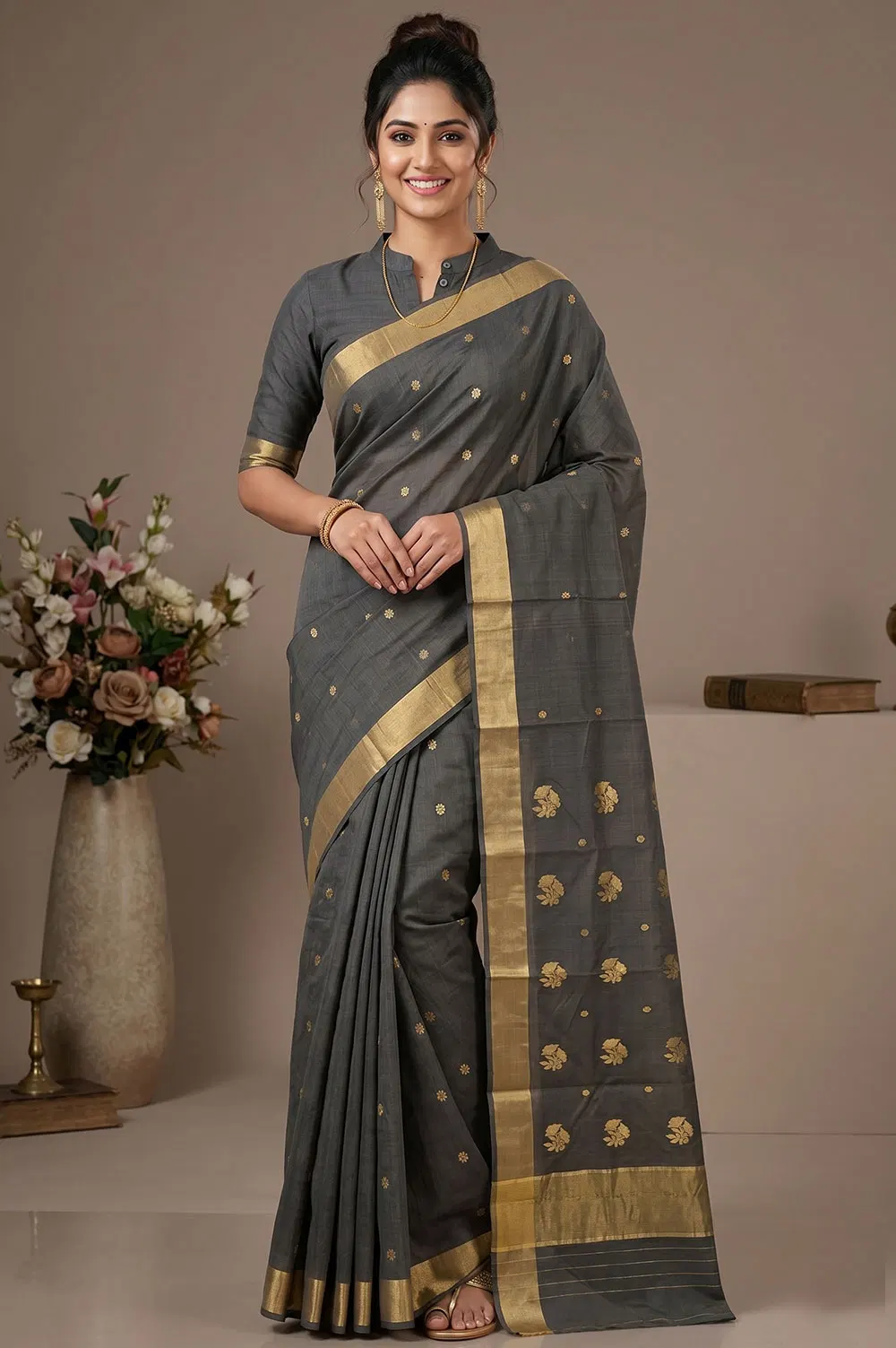 Chanderi Handloom Cotton-Silk Saree