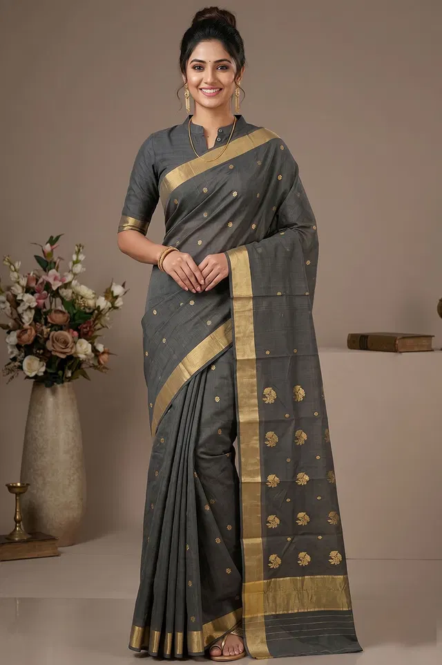 Chanderi Handloom Cotton-Silk Saree