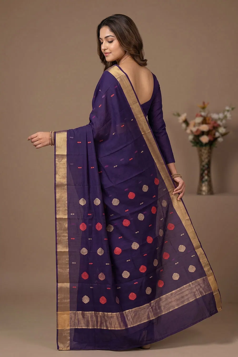 Chanderi Handloom Cotton-Silk Saree