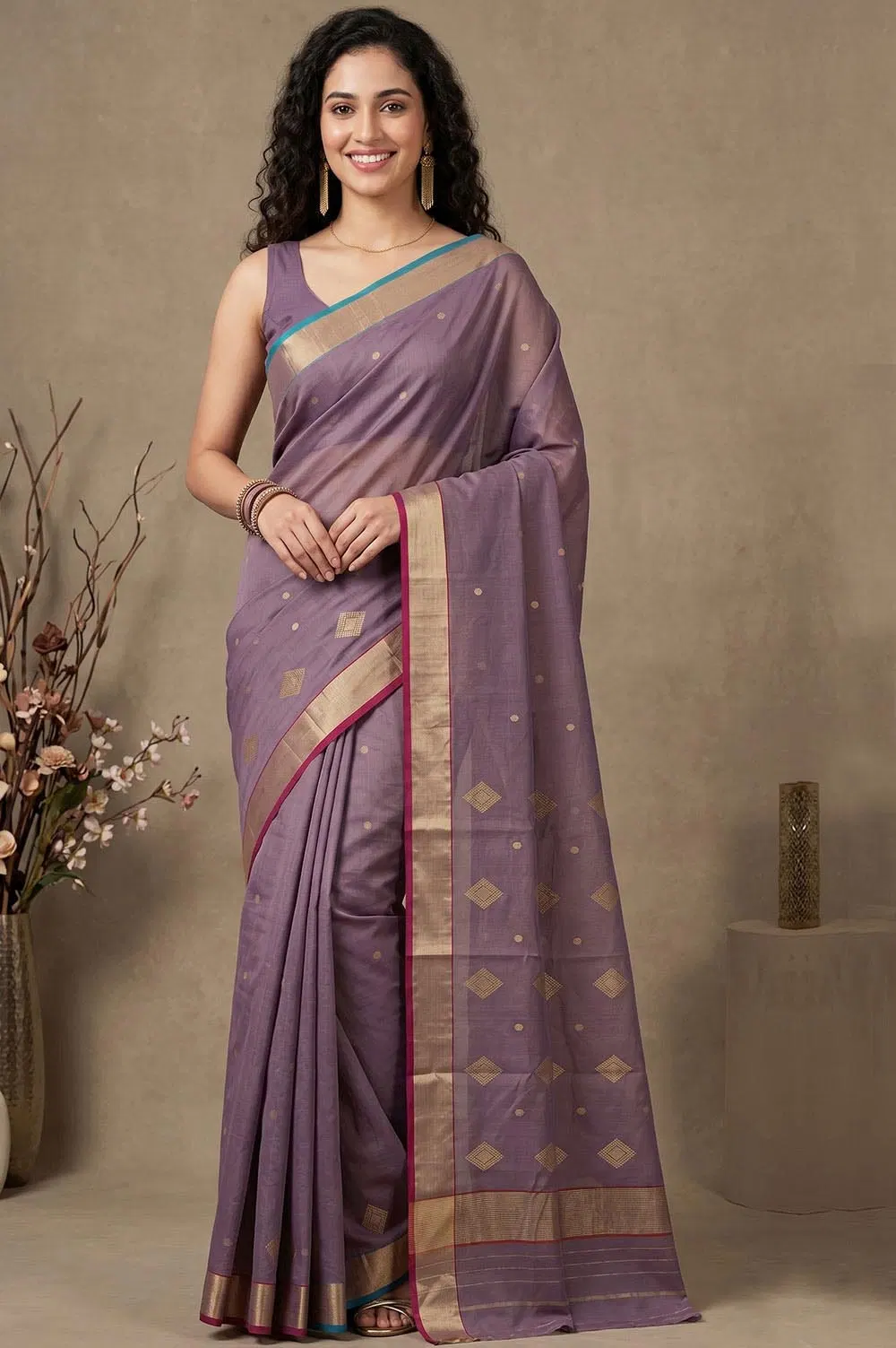 Chanderi Handloom Cotton-Silk Saree